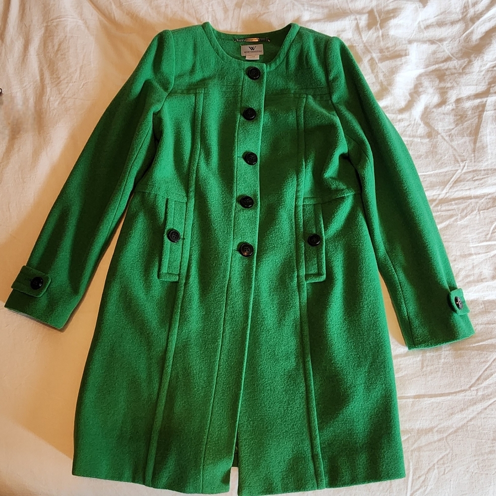 Worthington Vibrant Green Trench Coat